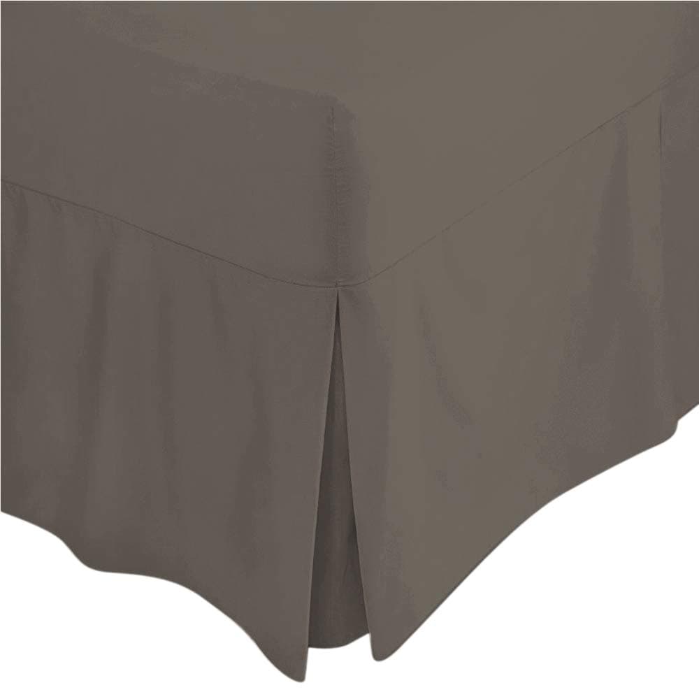 Valance Fitted Sheets - 100% Egyptian Cotton - Pleated Skirt - Grey - Single
