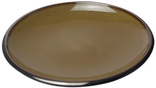 Housewares International Reactive Glaze Stoneware 8-Inch Salad Plate with Metallic Rim, Antique Golden Brown