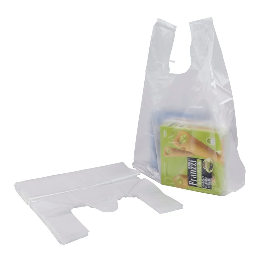 Clear Vest Carrier Bags, Plastic Clear Shopper Bag, 400 Bags