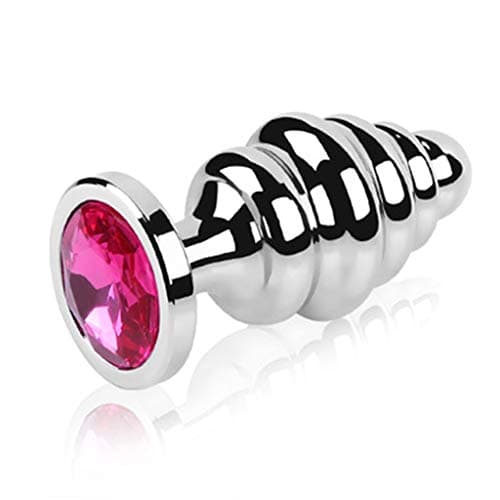 Oolong Random Color Stainless Steel Metal Screw Thread Rhinestone Medium Size Ȁmâl Plúg for Men for Women