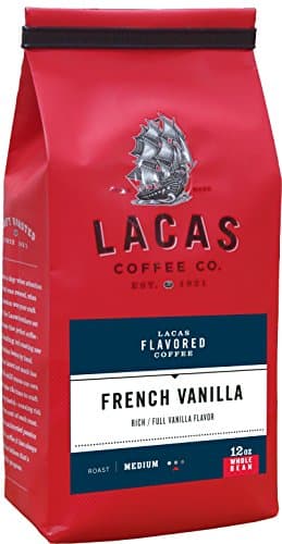 Lacas Coffee Company Flavored Coffee French Vanilla Whole Bean 12oz