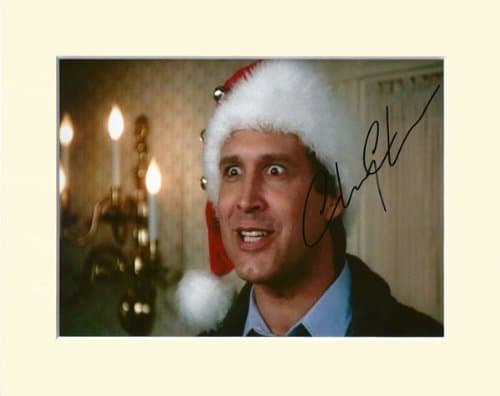CHEVY CHASE NATIONAL LAMPOONS CHRISTMAS VACATION CLARK GRISWOLD SIGNED AUTOGRAPH PHOTO PRINT IN MOUNT