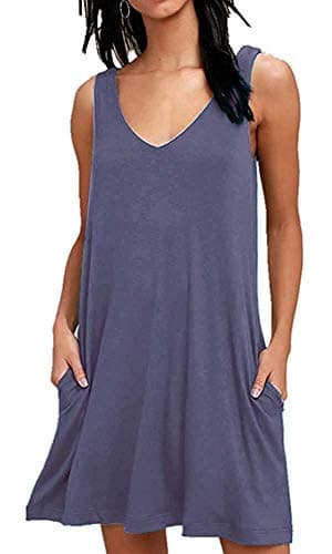 MISFAYWomen's Summer Casual T Shirt Dresses Beach Cover up Tank Dress