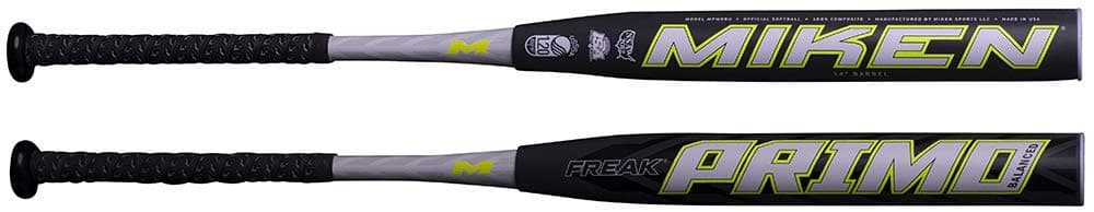 Miken 2020 Freak PRIMO Balanced USSSA Slowpitch Softball Bat, 14 inch Barrel Length, 26 oz
