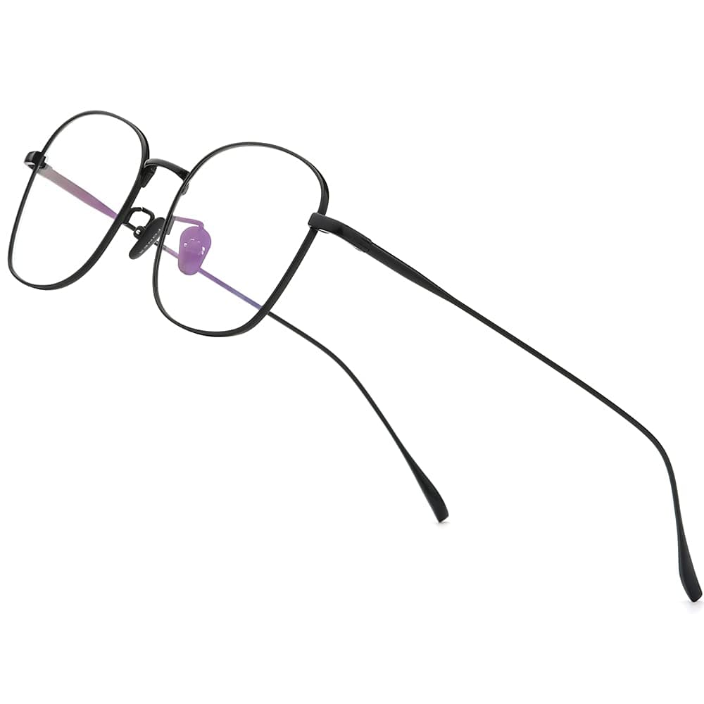 Titanium Glasses Frame Women,Vintage Square Optical Eyeglasses Men Ultralight Eyewear