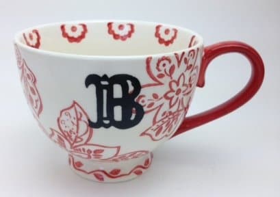 Dutch Wax Monogram Floral Letter B Large Tea Coffee Mug