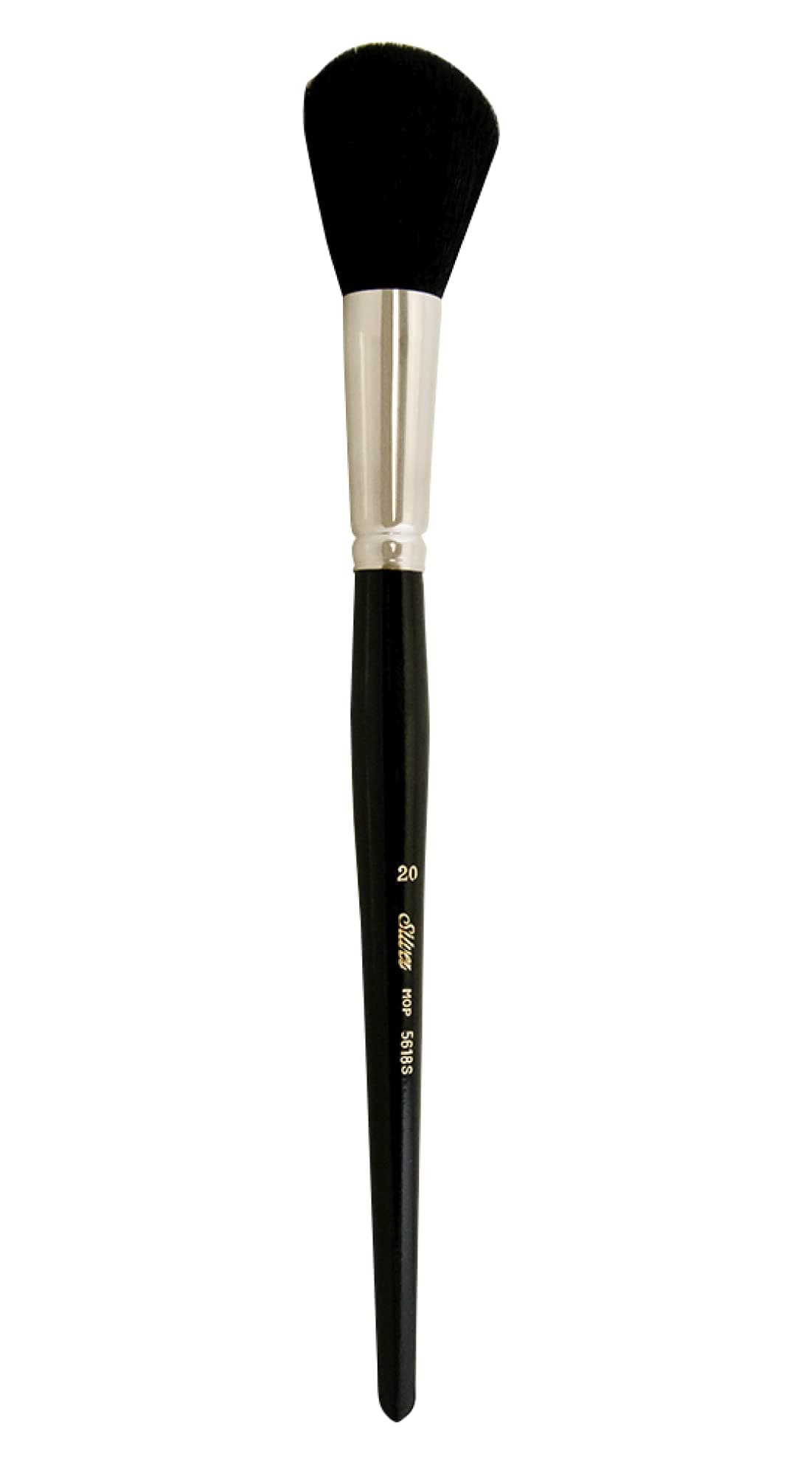 Silver Brush Limited 5618S-20 Silver Mop Black Round Paintbrush for Oil, Acrylic, Watercolor, Pastels, & Charcoal, Size 20, Short Handle