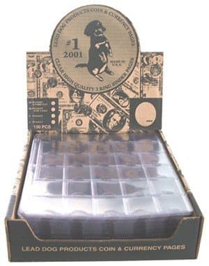 100 Vinyl 30-Pocket Coin Pages for 1.5x1.5 Holders by Lead Dog