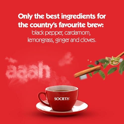 Society Tea Masala Chai | 250 Gram | Pack Of 2 | 100% Assam | Enriched With Cardamom Ginger Cloves Black Pepper And Lemongrass | Refreshing | All Natural | No Preservatives