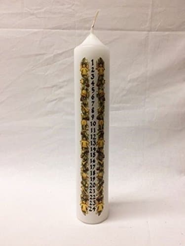 Richard Wenzel Large Single Christmas Advent White Pillar Candle x 27cm