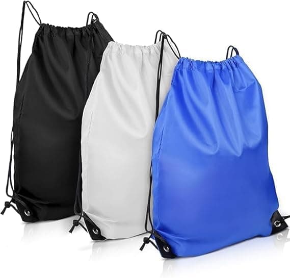 Lonimia Drawstring Gym Bag, Drawstring Backpack, Drawstring Bag, 3 Pcs Polyester Material PU Leather Wrinkle-Resistant Smooth Practical Backpack, Suitable for Most Adults And Children