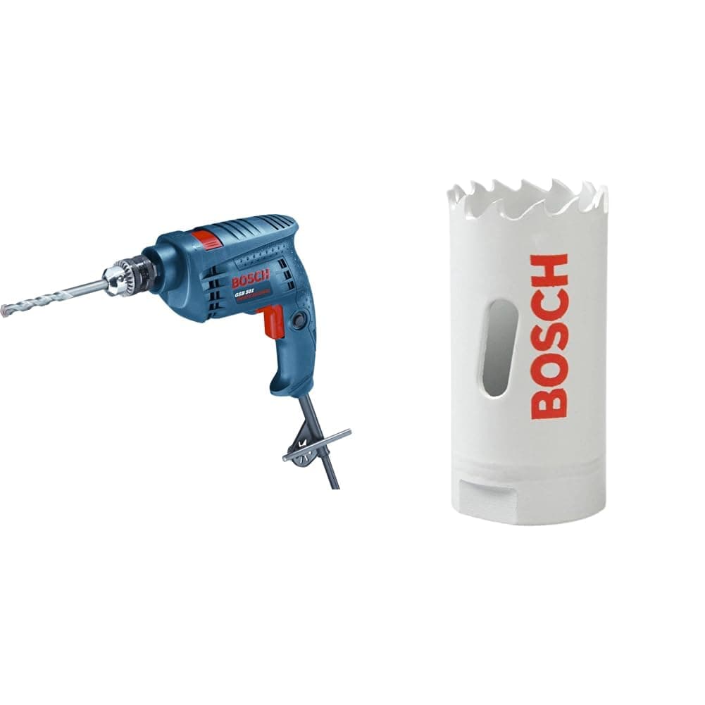 Bosch GSB 501 Corded Electric Impact Drill, 500 W, 10 mm Chuck, Spindle 3/8"- 24 UNF, Forward/Reve