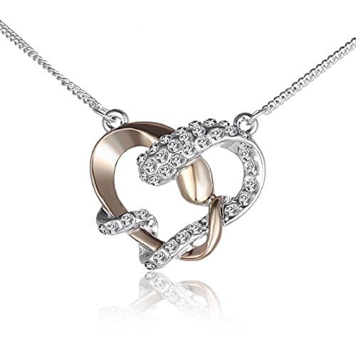 Silver Alloy fashion Blink Heart lovers pendant couple relationship necklace for couples