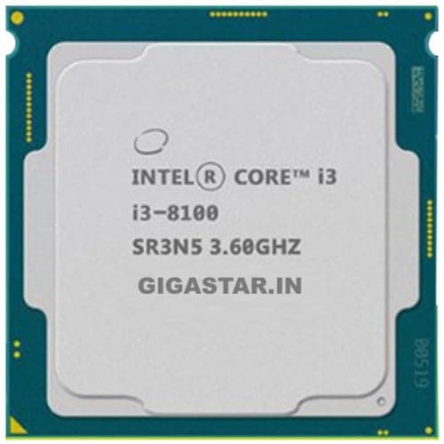 Core i3 8th gen 8100 3.6 GHz Upto 3.6 GHz LGA 1151 Socket 4 Cores 4 Threads 6 MB Smart Cache 128 kB L2 Cache Desktop Processor (Silver) (Supports H310 Motherboard)