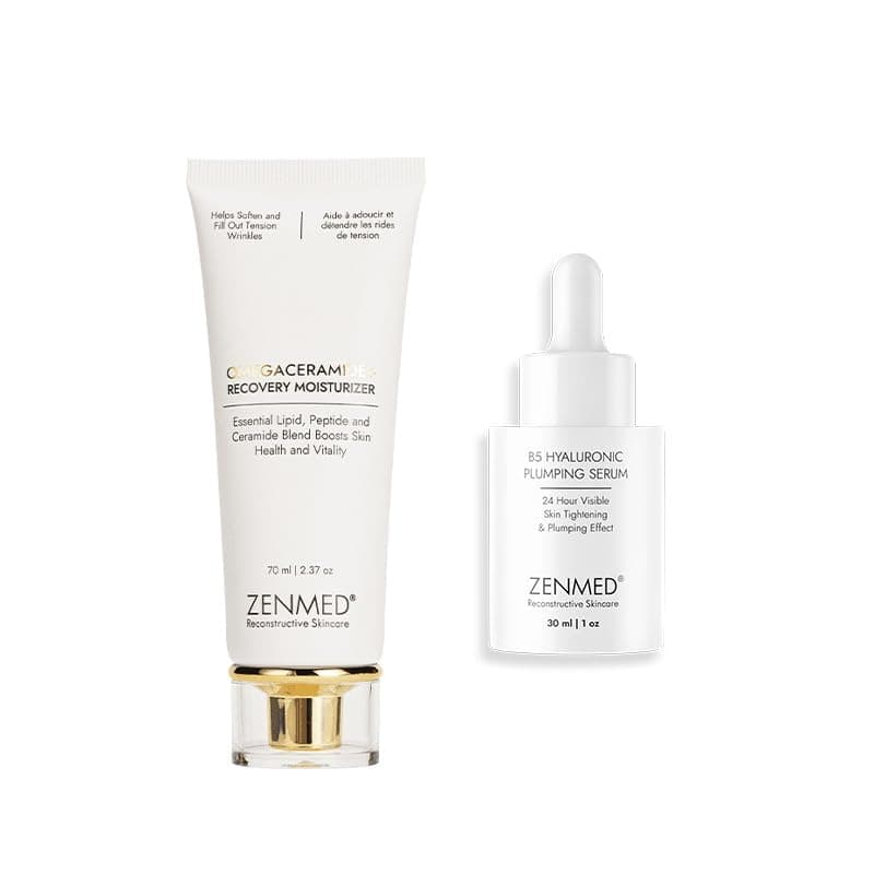 ZENMED Anti-Aging + Calming Duo with B5 Hyaluronic Plumping Serum, Omegaceramide+ Recovery Moisturizer