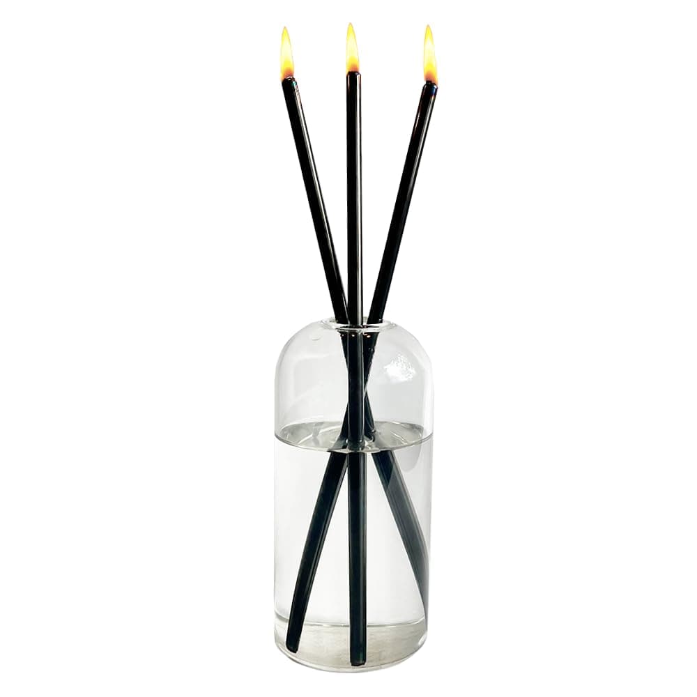 Elegant Metal Candle in Glass Vase with Unscented, Clean Burning, Nontoxic, Smokeless Oil I Lasts Forever, Refillable, Reusable I Great Gift for Weddings, Birthdays, Hostess and Holidays