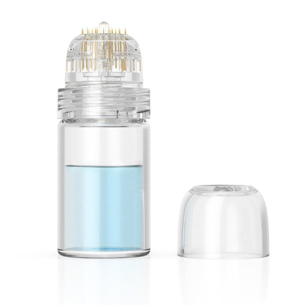 Hydra 20 Pin Derma Stamp Roller 0.25mm for Hair & Beard Care, Titanium Pin Serum Applicator 5ml Ampoules, Reusable Roller for Facial Skin Care
