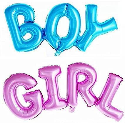 Boy Girl Foil Balloons for Baby Shower Pack of 2 Pcs