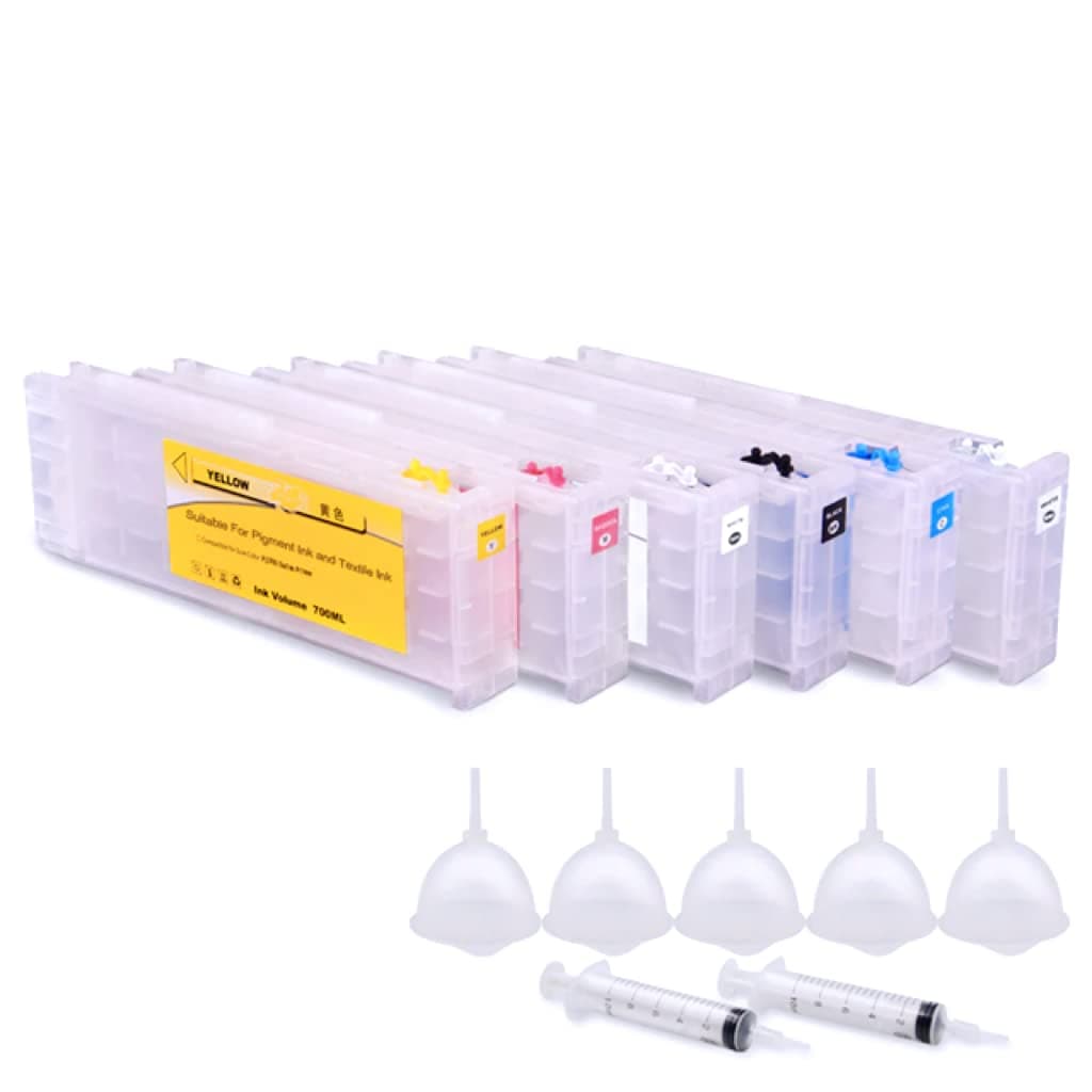 600ML/PC T7251 T7251-T7254 T725A T725A Refillable Ink Cartridge with Chip for SureColor F2000 F2100 DTG DTF Printer 6Colors/Set