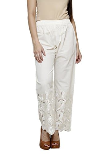 Castle Off-White Chikankari Embroidered Palazzo