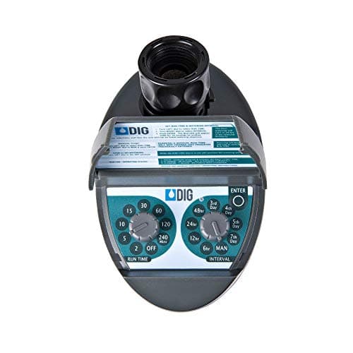 DIG, B092A 3/4” FHT X MHT Two- Dial Programmable Hose End Timer for Home Gardens and patios