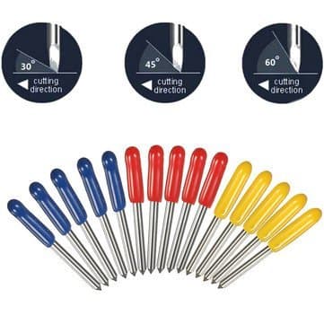 ELBME 15Pcs 30 45 60 Degree Cutter Cutting Plotter Blades for Mimaki Plotter (Imported Item)15881