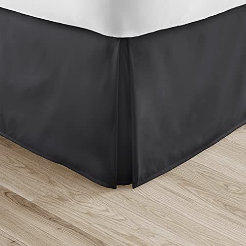 Linen Market Pleated Bed Skirt, California King, Black