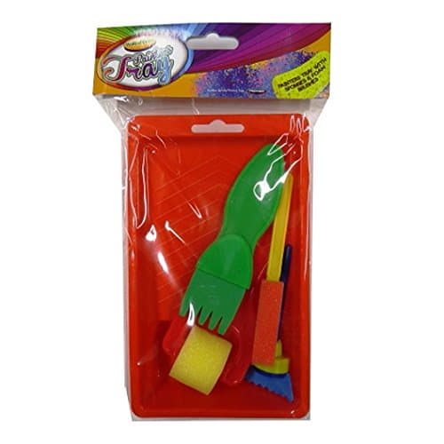 World of Colour Painting Tray with Sponges, Roller and Foam Brushes