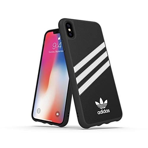 adidas iPhone XS Max Black/White Originals Molded Phone Case, iPhone adidas Case, Drop-Resistant adidas Phone Case