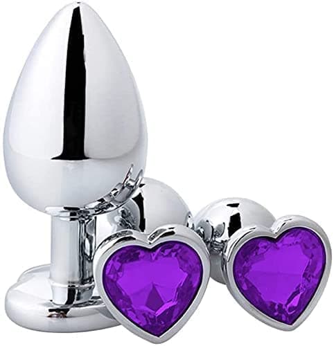 4pcs Heart Newly Butt Toy Plug Tool for Men Women Trainer Expanding Plug Toys Stainless Steel Amal Plug Butt Toy for Couples Trainer Kit Hoodies Party Black-re-ro-zs4