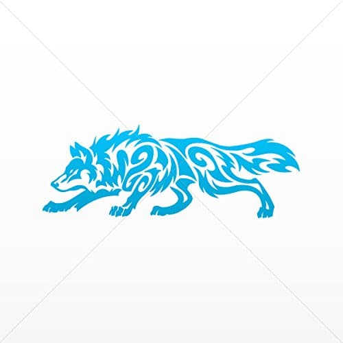 Sticker Decal Tribal Wolf Attack Car door Hobbies Sports car Durable R Blue (7 X 2.54 In)