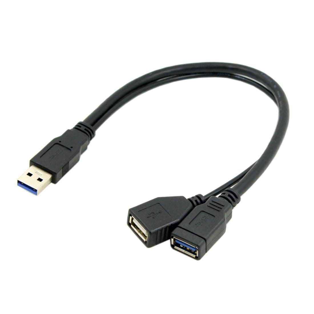 Chenyang USB 3.0 Male to Dual USB Female Extra Power Data Extension Cable for 2.5" Mobile Hard Disk