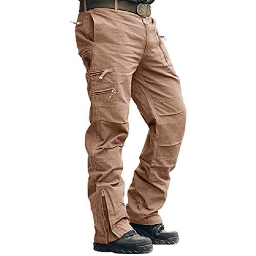 sunsnow Men's Tactical Pants Outdoor Cargo Pants Men Rip-Stop Workout Pants with Multiple-Pockets