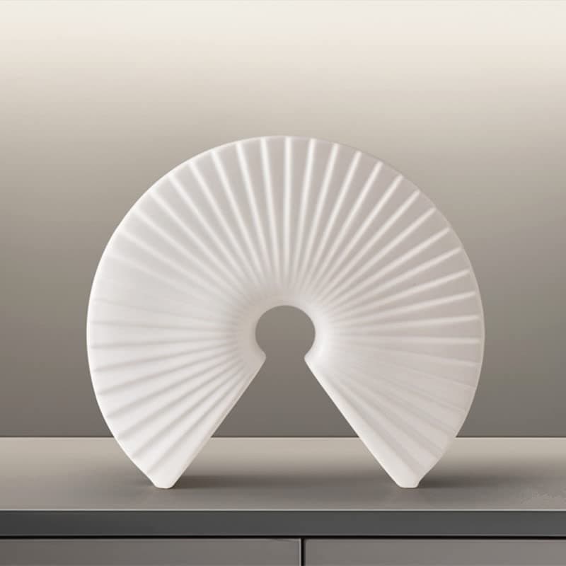 Ceramic Statue for Home Decor, Modern Sculpture Ornament Table Decorations for Living Room Dining Room Office Centerpiece (White, Large)