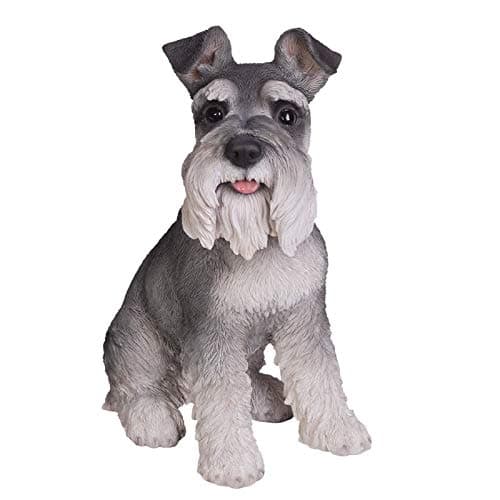 Pacific Trading Realistic Life Size Sitting Schnauzer Statue Home Decor Amazing Likeness ,Grey