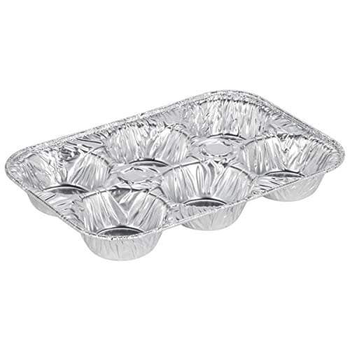 Foil Muffin Pans (10-Pack) - Disposable Aluminum Foil 6-cup Cupcake Pans, Standard Size by NVM Trading. For Baking Your Favorite Cupcakes, Muffins & Mini Pies With No-Mess. (10)