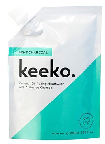Keeko - Natural/Organic Mint Charcoal Oil Pulling Mouthwash (3.38 oz / 100 ml)