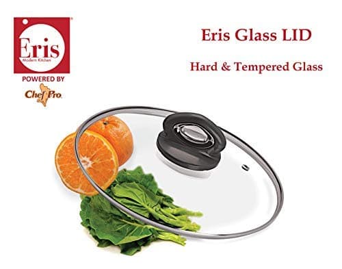 Eris Transparent Glass Multipurpose Lid/Cover with Knob for Utensils, Tawas, Kadhais, Topes, Pots and Pans (Pack of 1, 20 cm/7.8 inch)