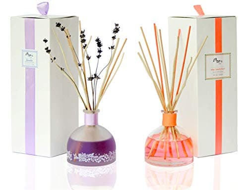 Manu Home Pink Grapefruit and Calm Lavender Reed Diffuser Sets | Best Value - 2 Pack Set | Luxurious Aromatherapy Bedroom and Kitchen Diffuser Sets | Made in USA~