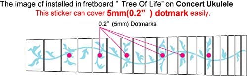Fretboard Markers Inlay Stickers Decals for Concert Ukulele - Tree of Life - Abalone Blue,UKF-262TB-T