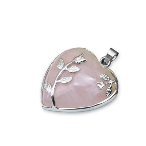 Linyena Jewellery of Pendant of jade Precious The Flower Of The Heart Of Stone of Rose Quartz 1pc that are Accessories