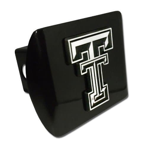 Texas Tech Red Raiders Black Metal Trailer Hitch Cover with Chrome Metal Logo (For 2" Receivers)