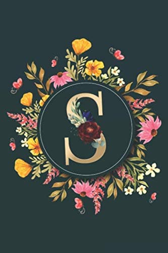 Letter S Notebook: Initial Monogram Letter S Journal - Pretty Personalized Lined Notebook For Kids, Girls, Women. ruled notebook Size 6 x 9 inches - 120 Pages