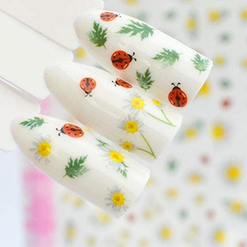 3D Nail Stickers Leaf/Ladybug Nail Art Stickers Decals DIY Beauty Creative Nail Decorations - (Color: F443)