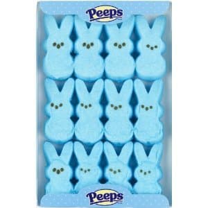 Peeps, Blue Easter Marshmallow Bunnies, 12-Count Tray (Pack of 4)