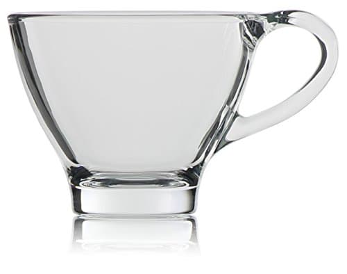 Serami Hikari 6oz Espresso Glasses Cups w/ Handles. Perfect for Nespresso, Coffee, Cappuccino or Any Other Short Drinks, Set of 6