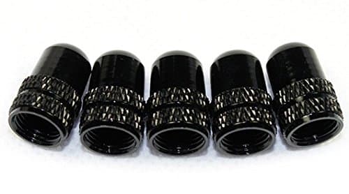 True Bicycle Schrader Valve Aluminum Alloy Bike Tire Valve Caps 2pcs (Black)