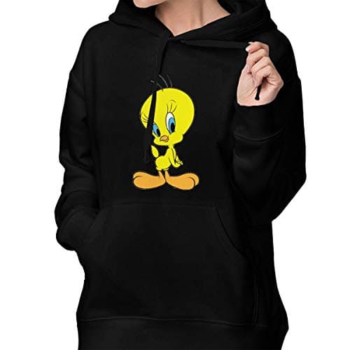 Womens Winter Hoodies Tweety Bird Cotton Hooded Coat Jacket Pullover Sweatshirt Outwear Long Sleeve
