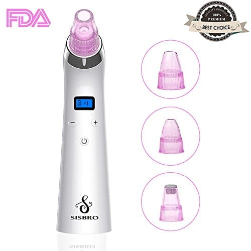 Blackhead Remover Pore Vacuum, Sisbro Electric Blackhead Vacuum Suction Removal Tool, Rechargeable Facial Pore Cleaner Microdermabrasion Machine Acne Comedone Extractor Device for Skin Care