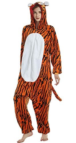 Adult Unicorn Onesie Halloween Animal Costume (S(150-160CM), Tiger)